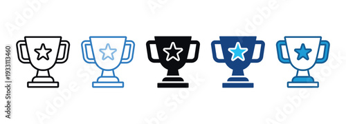 Trophy Icon Set Multiple Style Of