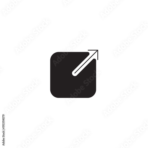 External link icon with arrow pointing out of a square. Minimalist vector sign for web and UI design.