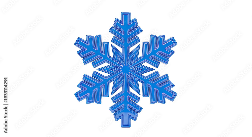 Fototapeta premium 3D Blue Snowflake Icon