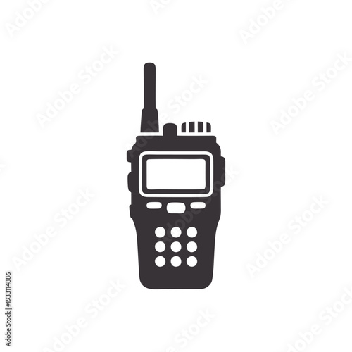 Portable walkie talkie or radio transceiver icon for communication and security