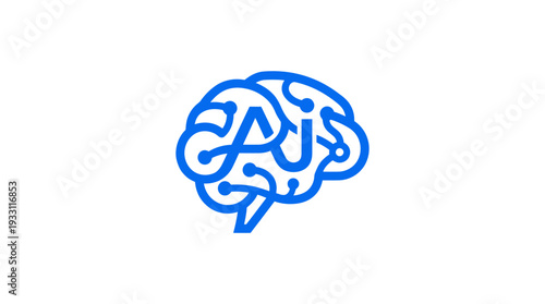 Futuristic AI Brain Illustration Representing Artificial Intelligence and Advanced Neural Network Technology