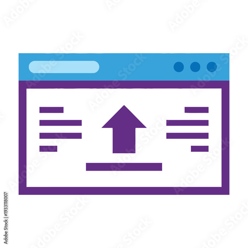 Modern web browser interface showcasing an intuitive upload feature with a sleek purple and blue color scheme for seamless digital content management