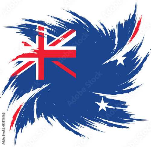 australia artistic brush stroke flag illustration