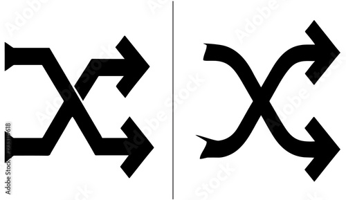 black and white arrows