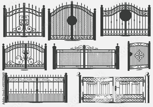 Black Metal Gates and Fences with Ornate Designs