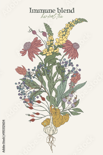 botanical bouquet featuring immune herbal blend