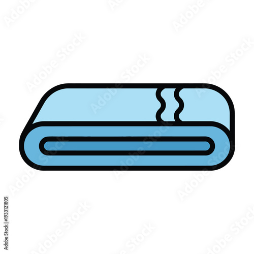 Steaming blue roll of fabric freshly ironed sitting on a flat surface with gentle steam rising