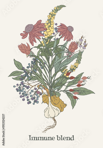 botanical bouquet featuring immune herbal blend