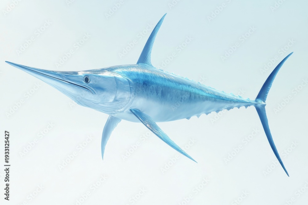 Obraz premium Photorealistic swordfish in motion showcasing marine life for ocean-themed design