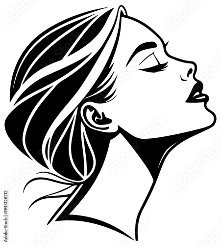 kiss lips Valentine's Day silhouette vector illustration