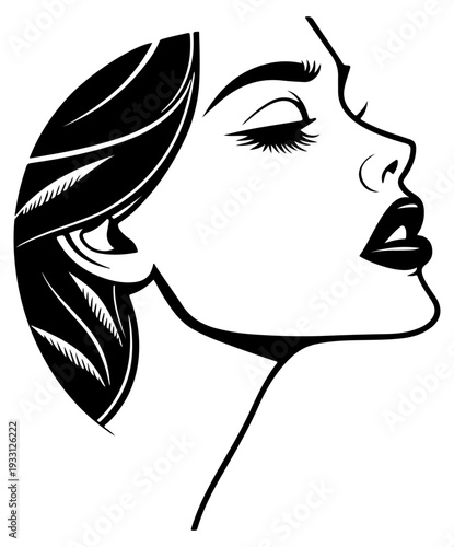 kiss lips Valentine's Day silhouette vector illustration