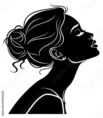 kiss lips Valentine's Day silhouette vector illustration