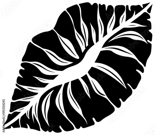 kiss lips Valentine's Day silhouette vector illustration