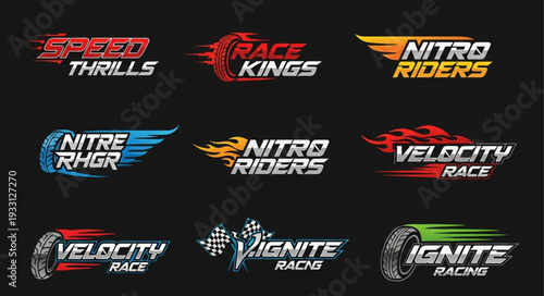 Dynamic Racing Logos - Speed, Nitro, and Velocity Designs for Motorsport Enthusiasts.