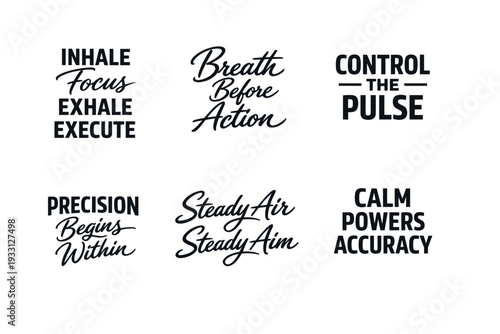 Inspirational calligraphy quotes on focus and precision