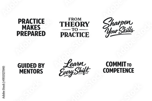 Inspiring motivational quotes on practice, skills, and mentorship