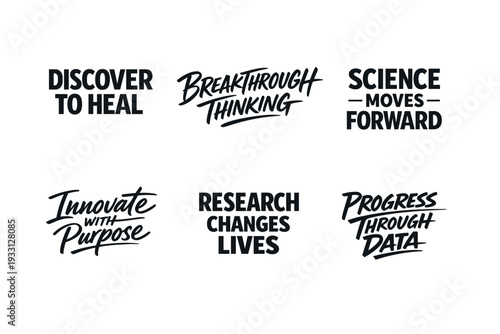 Inspirational science and innovation quotes in bold typography