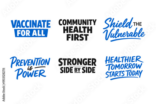 Promoting health initiatives: vaccinate for all and prevention awareness slogans