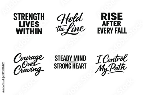Inspirational motivational quotes in bold typography for positive mindset