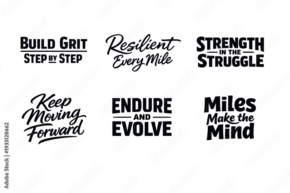 Obraz premium Inspirational motivational quotes on resilience and strength