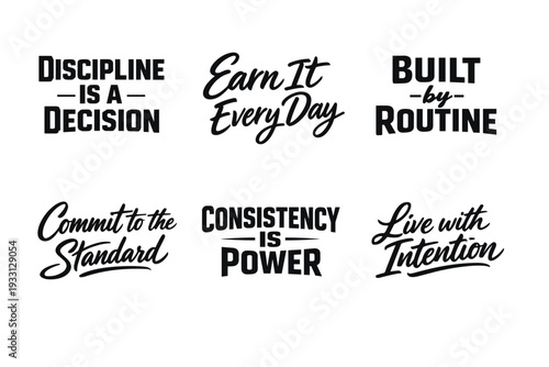 Motivational quotes: discipline, routine, consistency, intention, and commitment