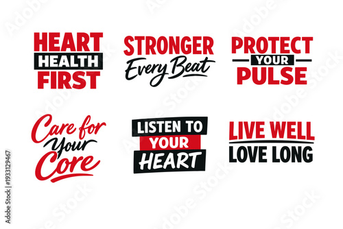 Heart health promotion slogans: stronger pulse and core care messages