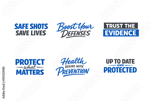 Vaccine awareness slogans on health and prevention measures