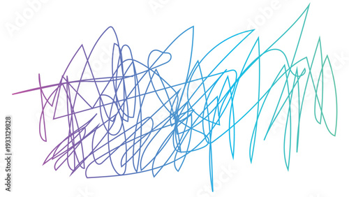 Abstract colorful line scribble pattern vector illustration with vibrant gradient strokes