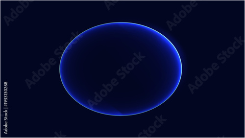 Neon futuristic 3d sphere of blue and purple glowing digital waves and particles. Future technology concept, blue abstract background
