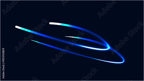 Neon futuristic 3d sphere of blue and purple glowing digital waves and particles. Future technology concept, blue abstract background