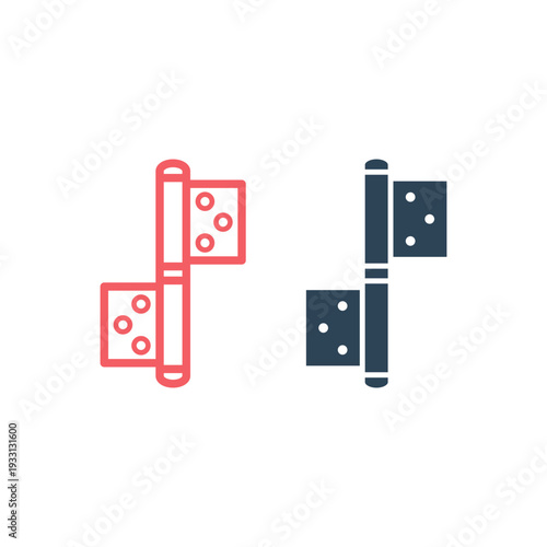 Door hinge icons set design template trendy style vector.