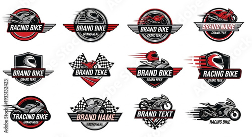 Collection of Motorcycle Logos and Emblems for Brand Identity and Design.