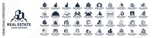 Set of building logo design template