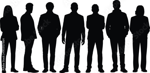 WebBusiness people silhouettes, corporate attire, professional posture, teamwork concept, office culture, career theme, organization identity, vector illustration, black silhouette, isolated