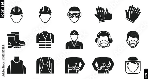 Personal protective equipment icons