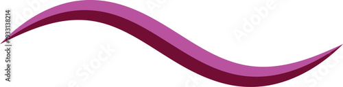 Smooth magenta wave shape isolated on transparent background