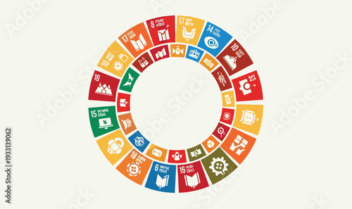 Global Sustainable Development Goals (SDGs) Circular Infographic - Professional Vector Art for UN Goals, CSR Reports  Environmental Sustainability Projects
