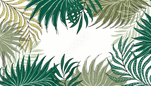 A serene nature design featuring leaves and plants in a circular pattern, viewed from directly above, creating a harmonious environment