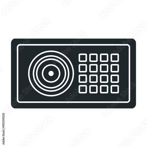 Modern digital keypad with circular button layout for security access