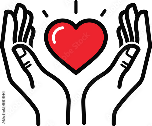 Hands holding a heart symbolizing love care and compassion together