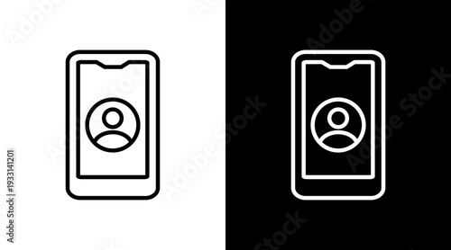 Contact Black White Icon Set Design 