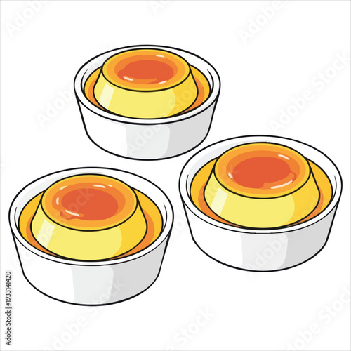 Crème Brûlée art colored dessert illustration