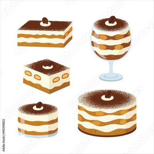 tiramisu dessert illustration art colored