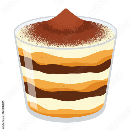 tiramisu dessert illustration art colored