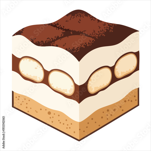 tiramisu dessert illustration art colored