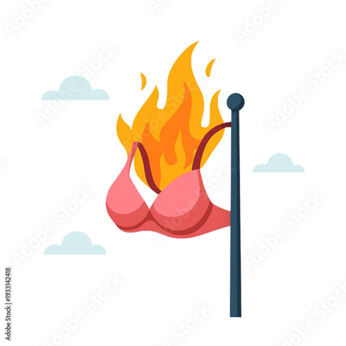 Sutiã em chamas como símbolo de protesto feminista