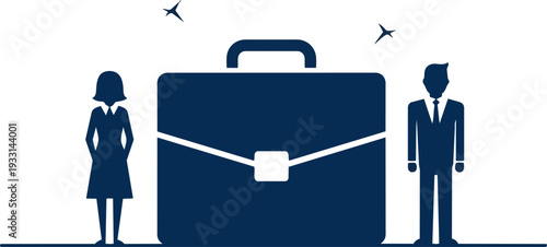 Businessman Businesswoman Briefcase Travel Corporate Suitcase.