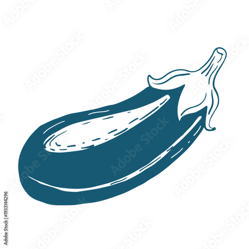 Vector sketch Illustration of a Blue Eggplant.