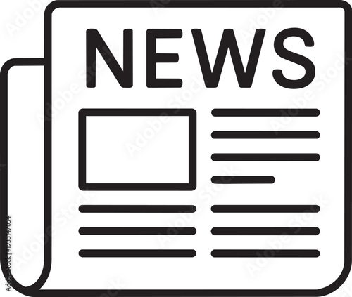 Printed newspaper outline icon representing political news election campaign updates public media and press information
