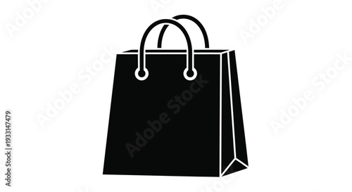 Simple black shopping bag illustration a minimalist design silhouette